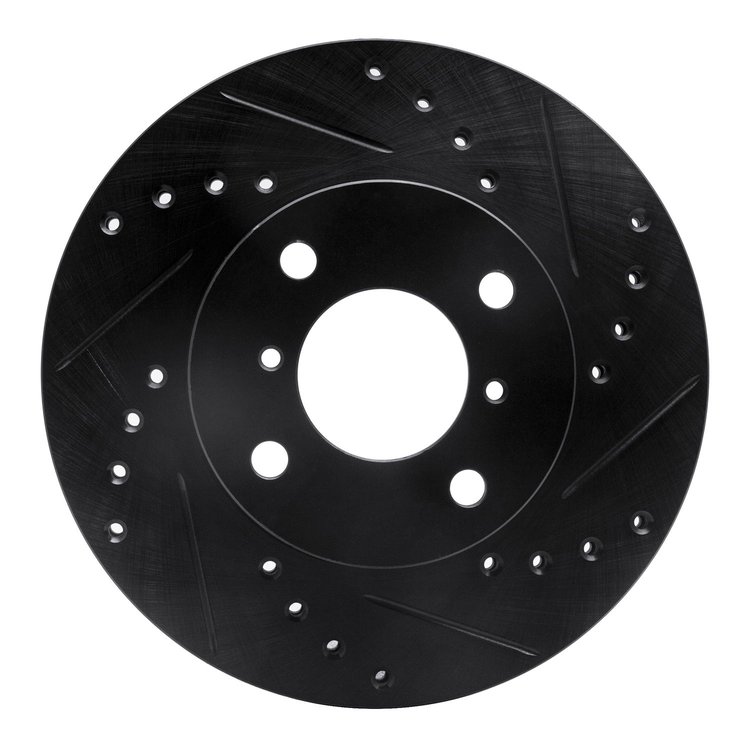 633-01003R Drilled/Slotted Brake Rotor [Black], 1999-2007 Suzuki, Position: Front Right
