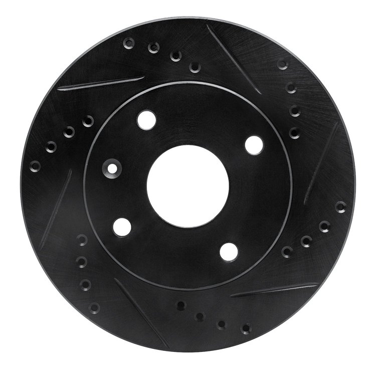 633-01010R Drilled/Slotted Brake Rotor [Black], 2004-2010 Multiple Makes/Models, Position: Front Right