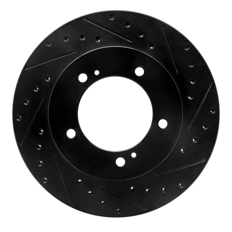 633-01012R Drilled/Slotted Brake Rotor [Black], 1996-1998 Suzuki, Position: Front Right