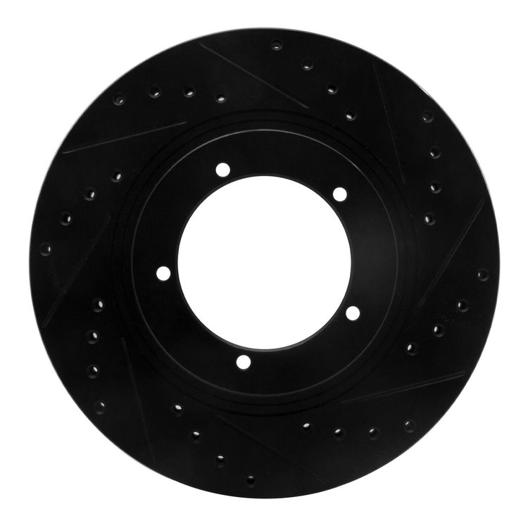 633-02018R Drilled/Slotted Brake Rotor [Black], 1986-1986 Porsche, Position: Front Right