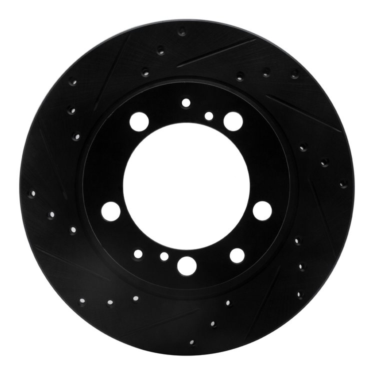 633-02021L Drilled/Slotted Brake Rotor [Black], 1987-1997 Porsche, Position: Rear Left