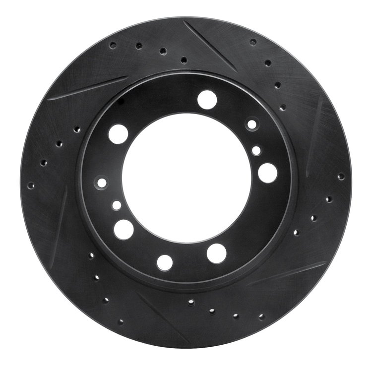 633-02021R Drilled/Slotted Brake Rotor [Black], 1987-1997 Porsche, Position: Rear Right