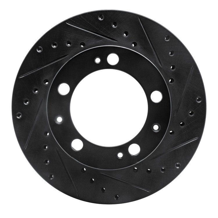 633-02022R Drilled/Slotted Brake Rotor [Black], 1987-1989 Porsche, Position: Front Right