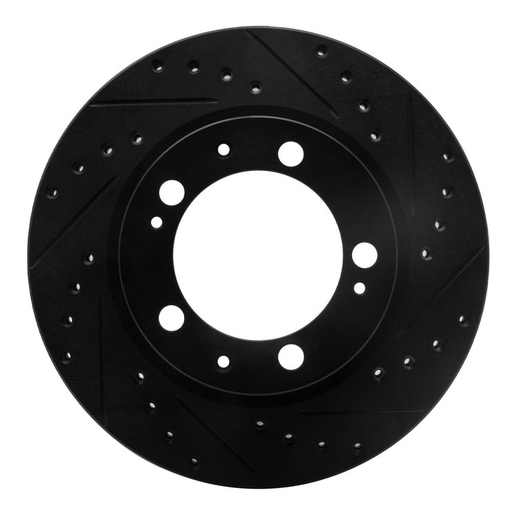 633-02023R Drilled/Slotted Brake Rotor [Black], 1989-1997 Porsche, Position: Front Right