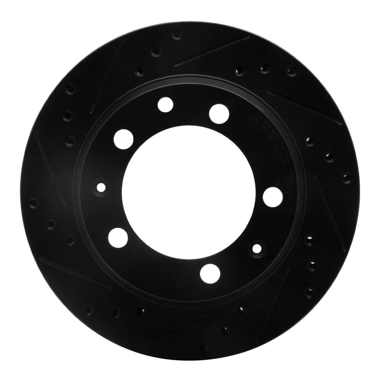 633-02024L Drilled/Slotted Brake Rotor [Black], 1987-1989 Porsche, Position: Rear Left