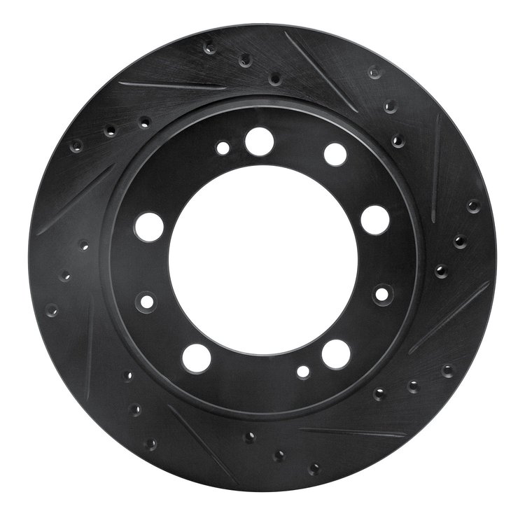 633-02024R Drilled/Slotted Brake Rotor [Black], 1987-1989 Porsche, Position: Rear Right