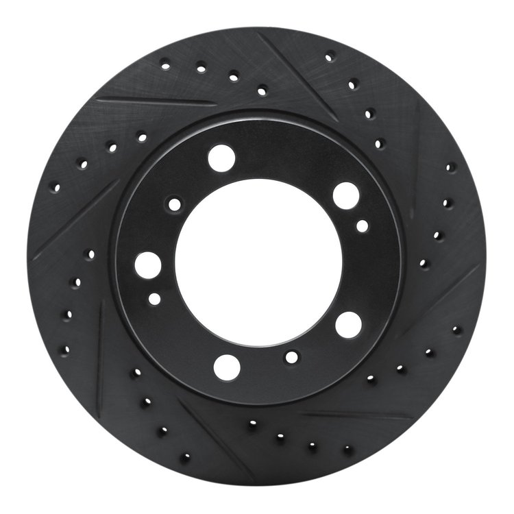 633-02029R Drilled/Slotted Brake Rotor [Black], 1997-2004 Porsche, Position: Rear Right