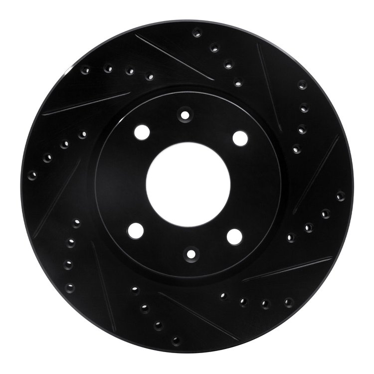 633-03000R Drilled/Slotted Brake Rotor [Black], 2002-2006 Kia/Hyundai/Genesis, Position: Front Right