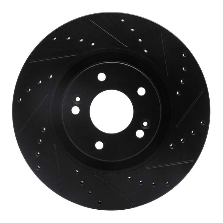 633-03003R Drilled/Slotted Brake Rotor [Black], Fits Select Kia/Hyundai/Genesis, Position: Front Right