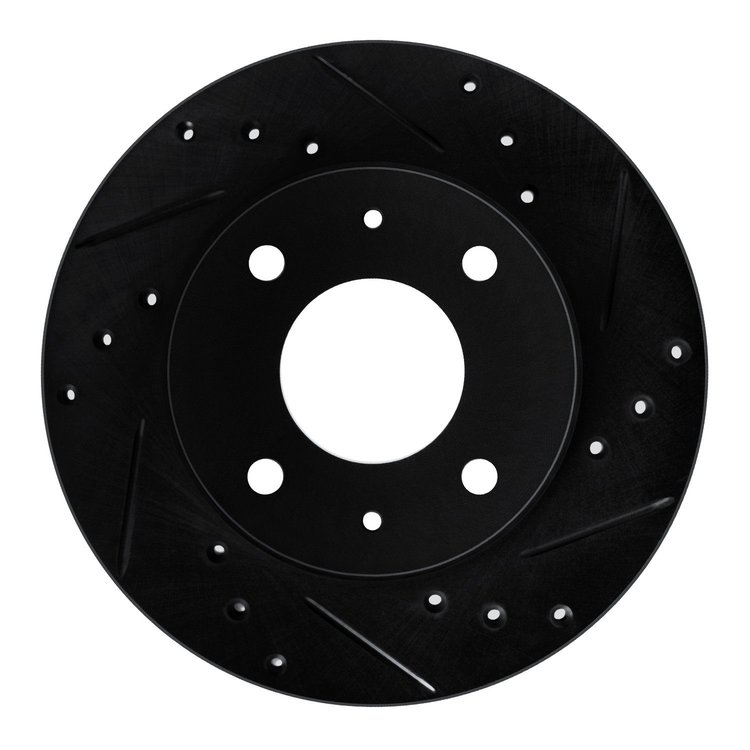 633-03004R Drilled/Slotted Brake Rotor [Black], 1989-1998 Kia/Hyundai/Genesis, Position: Front Right
