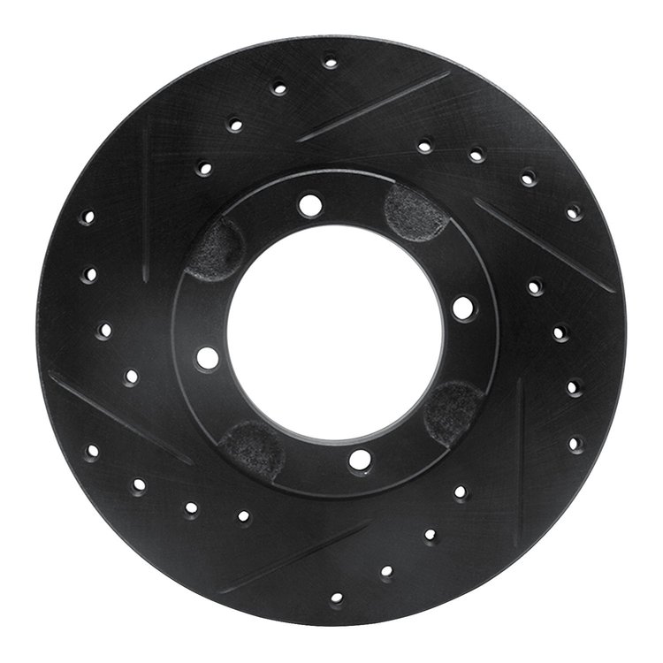 633-03005L Drilled/Slotted Brake Rotor [Black], 1987-1999 Multiple Makes/Models, Position: Front Left