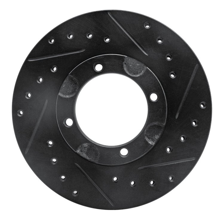 633-03005R Drilled/Slotted Brake Rotor [Black], 1987-1999 Multiple Makes/Models, Position: Front Right