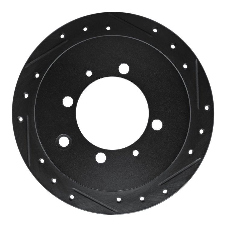 633-03006R Drilled/Slotted Brake Rotor [Black], 1991-1993 Kia/Hyundai/Genesis, Position: Rear Right