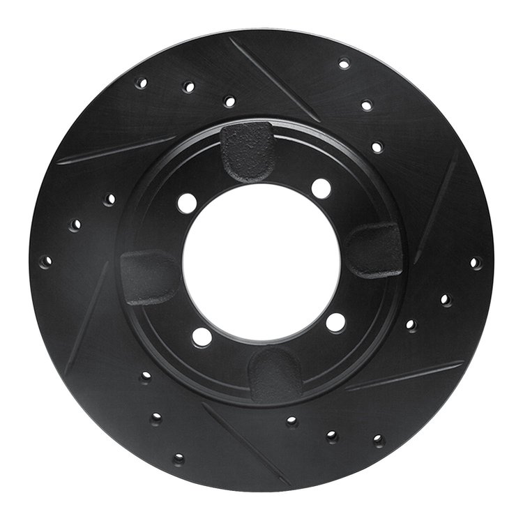 633-03007R Drilled/Slotted Brake Rotor [Black], 1992-1998 Kia/Hyundai/Genesis, Position: Front Right