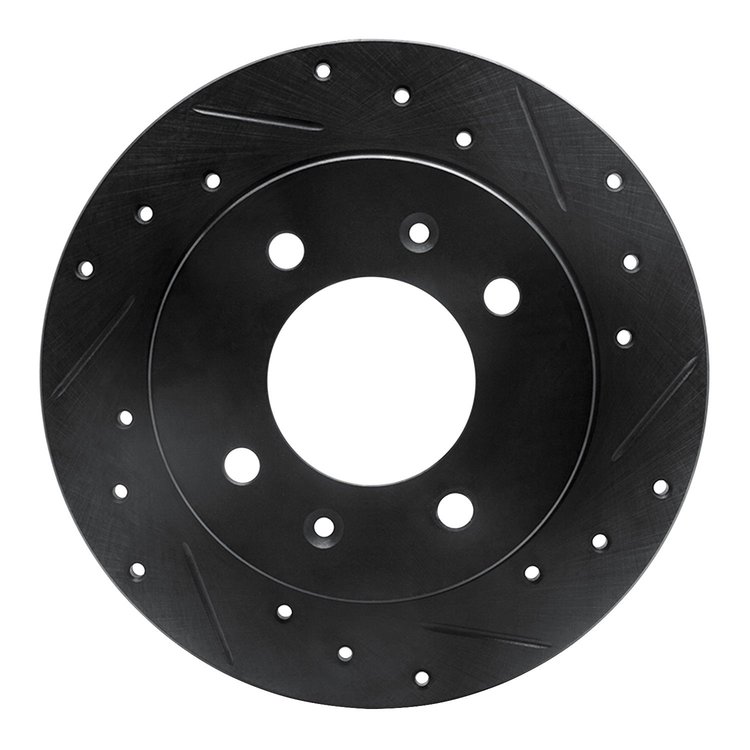 633-03010R Drilled/Slotted Brake Rotor [Black], 1997-2006 Kia/Hyundai/Genesis, Position: Rear Right