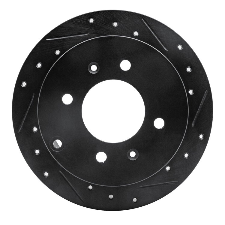 633-03011R Drilled/Slotted Brake Rotor [Black], 1999-2006 Kia/Hyundai/Genesis, Position: Rear Right