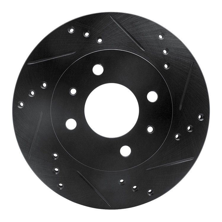 633-03012R Drilled/Slotted Brake Rotor [Black], 2000-2002 Kia/Hyundai/Genesis, Position: Front Right
