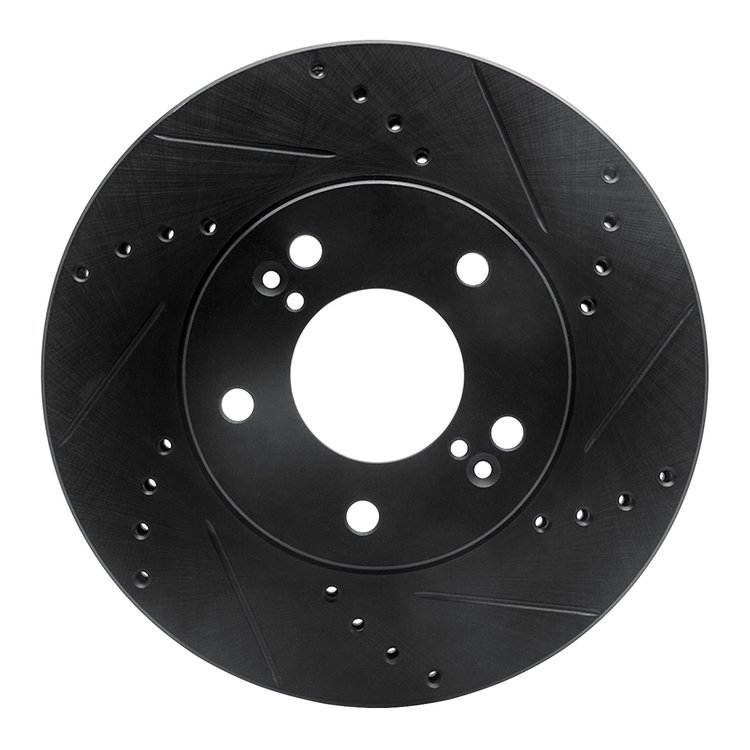 633-03013R Drilled/Slotted Brake Rotor [Black], 2001-2003 Kia/Hyundai/Genesis, Position: Front Right