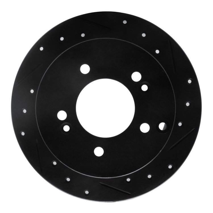 633-03014R Drilled/Slotted Brake Rotor [Black], 2001-2010 Kia/Hyundai/Genesis, Position: Rear Right