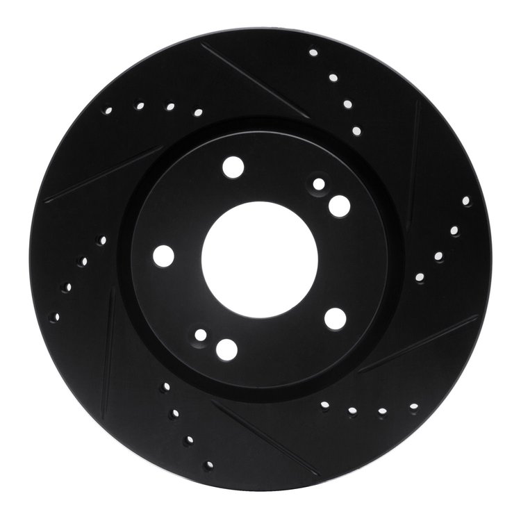 633-03016R Drilled/Slotted Brake Rotor [Black], 2003-2013 Kia/Hyundai/Genesis, Position: Front Right