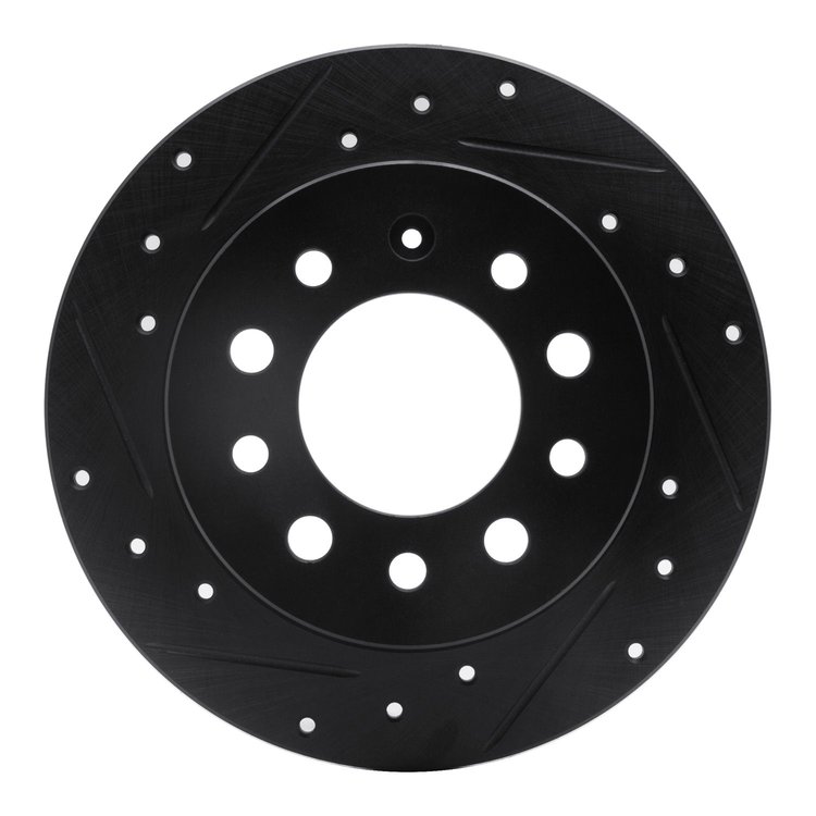 633-03017L Drilled/Slotted Brake Rotor [Black], 2003-2008 Kia/Hyundai/Genesis, Position: Rear Left