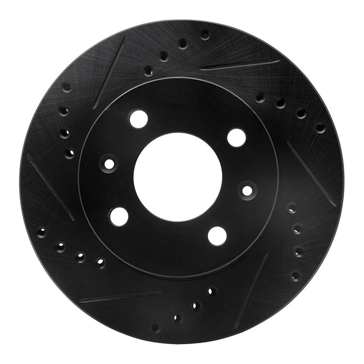 633-03018L Drilled/Slotted Brake Rotor [Black], 2003-2006 Multiple Makes/Models, Position: Front Left
