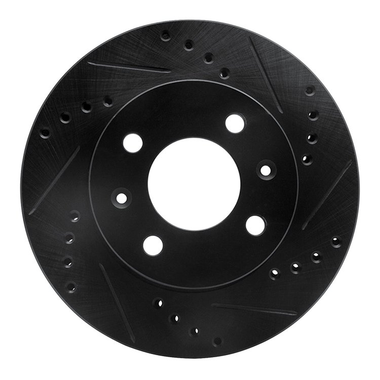 633-03018R Drilled/Slotted Brake Rotor [Black], 2003-2006 Multiple Makes/Models, Position: Front Right