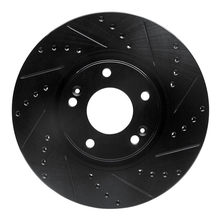 633-03019R Drilled/Slotted Brake Rotor [Black], 2004-2011 Kia/Hyundai/Genesis, Position: Front Right