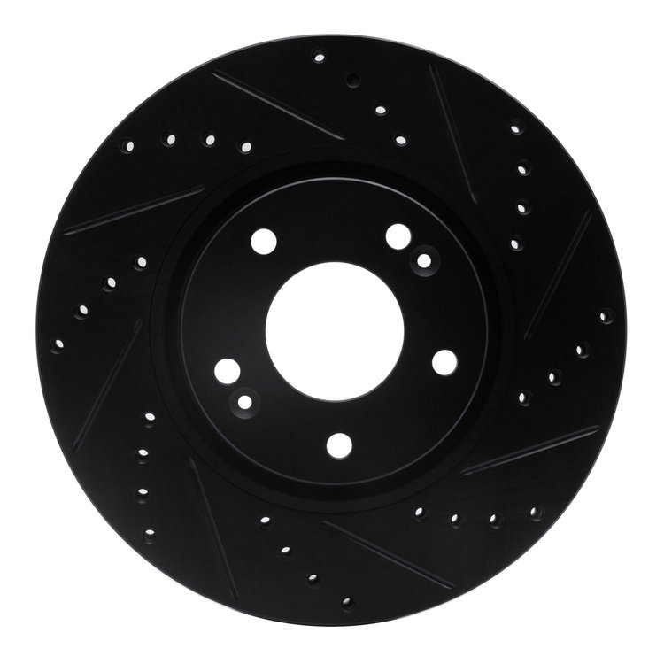 633-03020R Drilled/Slotted Brake Rotor [Black], 2005-2019 Kia/Hyundai/Genesis, Position: Front Right