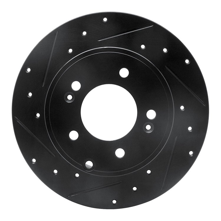 633-03021L Drilled/Slotted Brake Rotor [Black], 2005-2020 Kia/Hyundai/Genesis, Position: Rear Left