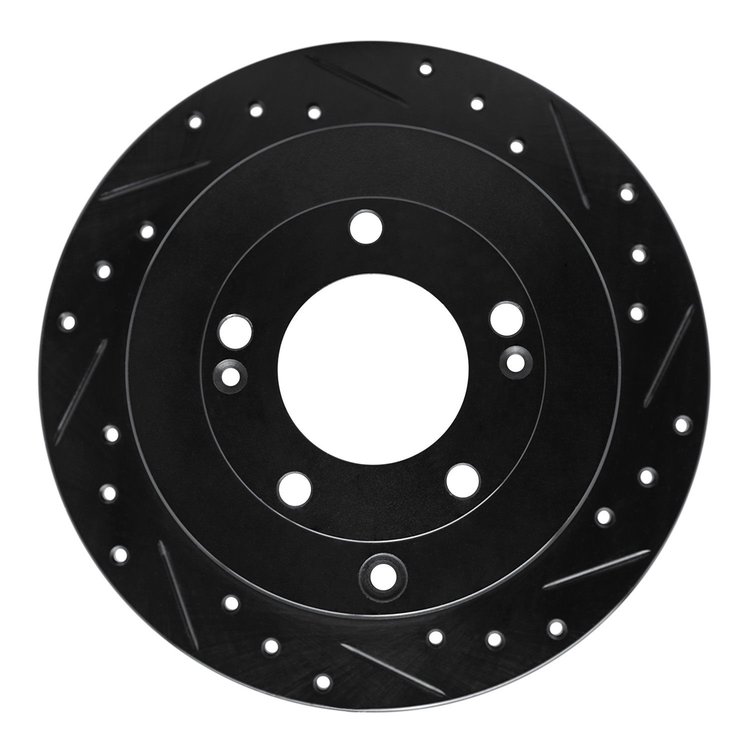 633-03022R Drilled/Slotted Brake Rotor [Black], 2006-2009 Kia/Hyundai/Genesis, Position: Rear Right