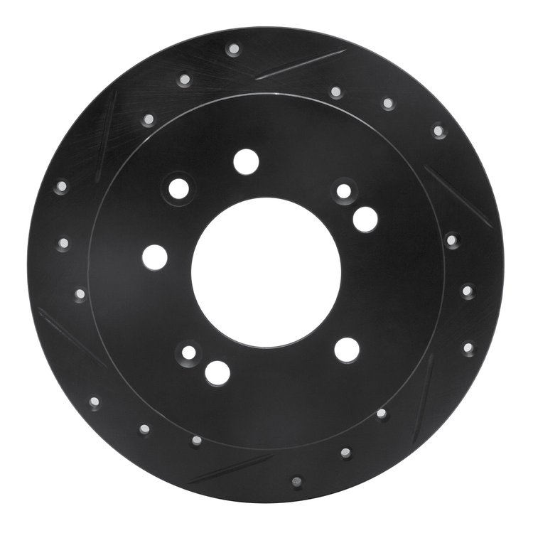 633-03024L Drilled/Slotted Brake Rotor [Black], 2007-2010 Kia/Hyundai/Genesis, Position: Rear Left