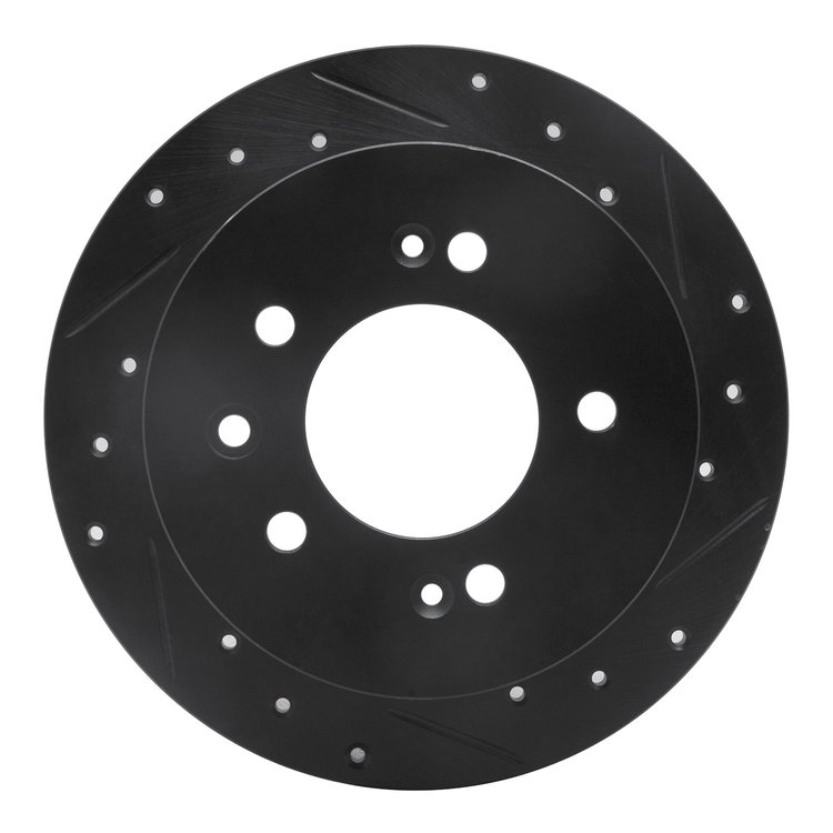 633-03024R Drilled/Slotted Brake Rotor [Black], 2007-2010 Kia/Hyundai/Genesis, Position: Rear Right