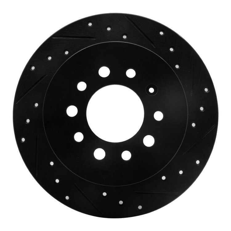 633-03025R Drilled/Slotted Brake Rotor [Black], 2007-2008 Kia/Hyundai/Genesis, Position: Rear Right