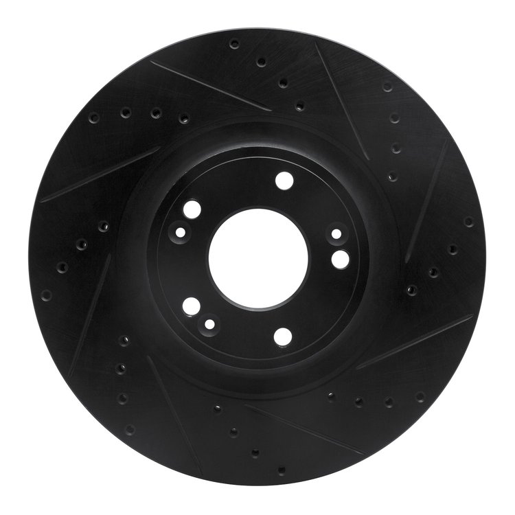 633-03028R Drilled/Slotted Brake Rotor [Black], 2009-2014 Kia/Hyundai/Genesis, Position: Front Right