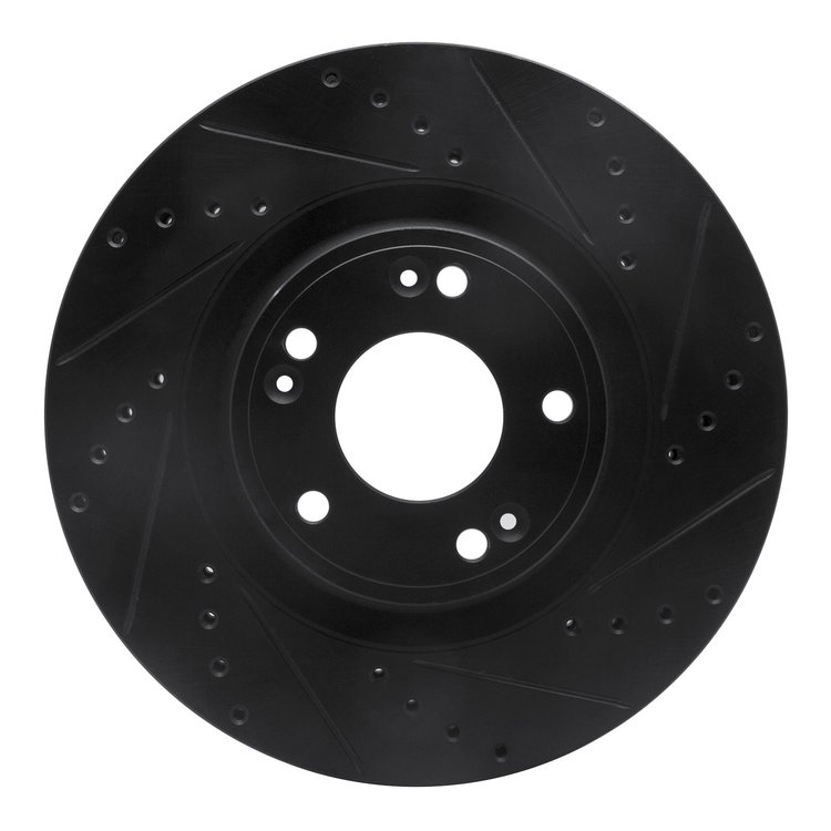 633-03030R Drilled/Slotted Brake Rotor [Black], 2009-2011 Kia/Hyundai/Genesis, Position: Front Right