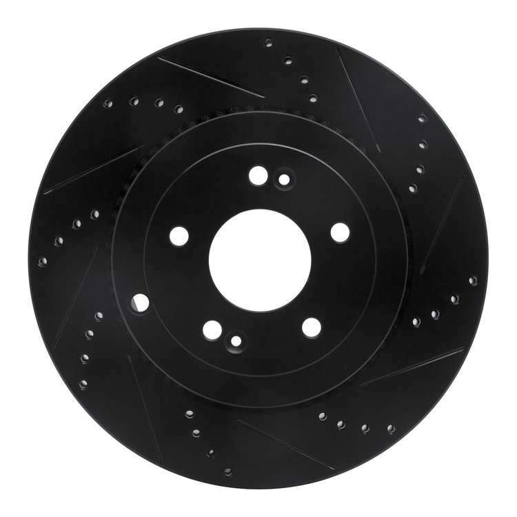 633-03031R Drilled/Slotted Brake Rotor [Black], 2010-2016 Kia/Hyundai/Genesis, Position: Rear Right
