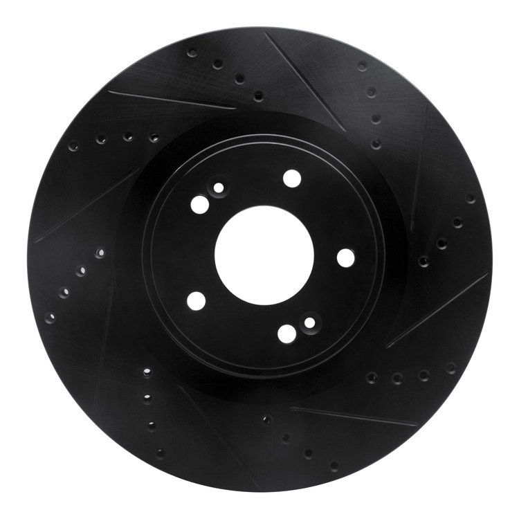 633-03032R Drilled/Slotted Brake Rotor [Black], 2010-2016 Kia/Hyundai/Genesis, Position: Front Right