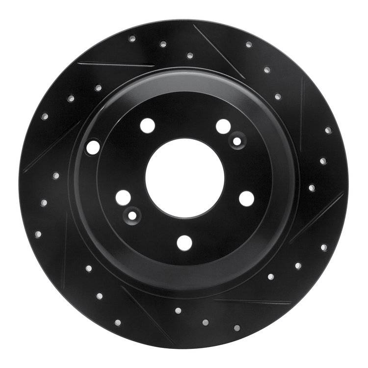 633-03033R Drilled/Slotted Brake Rotor [Black], 2010-2016 Kia/Hyundai/Genesis, Position: Rear Right