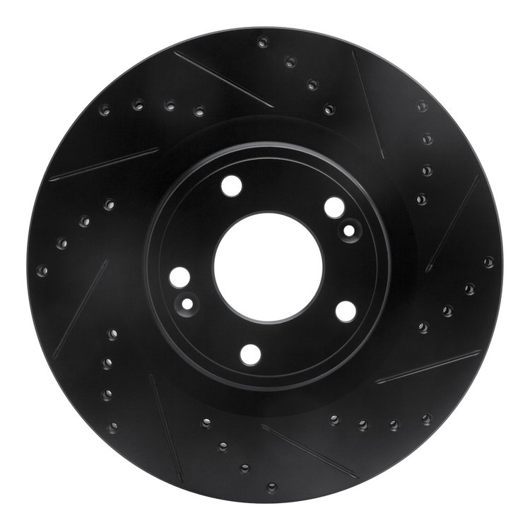 633-03034R Drilled/Slotted Brake Rotor [Black], 2010-2016 Kia/Hyundai/Genesis, Position: Front Right