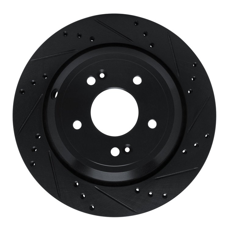 633-03035R Drilled/Slotted Brake Rotor [Black], 2011-2017 Kia/Hyundai/Genesis, Position: Rear Right