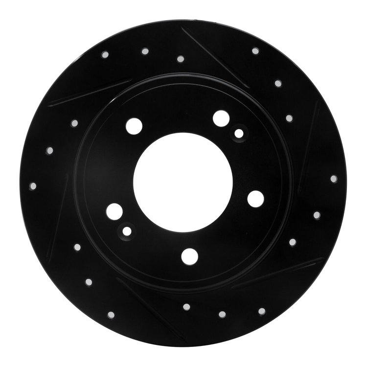 633-03037R Drilled/Slotted Brake Rotor [Black], Fits Select Kia/Hyundai/Genesis, Position: Rear Right