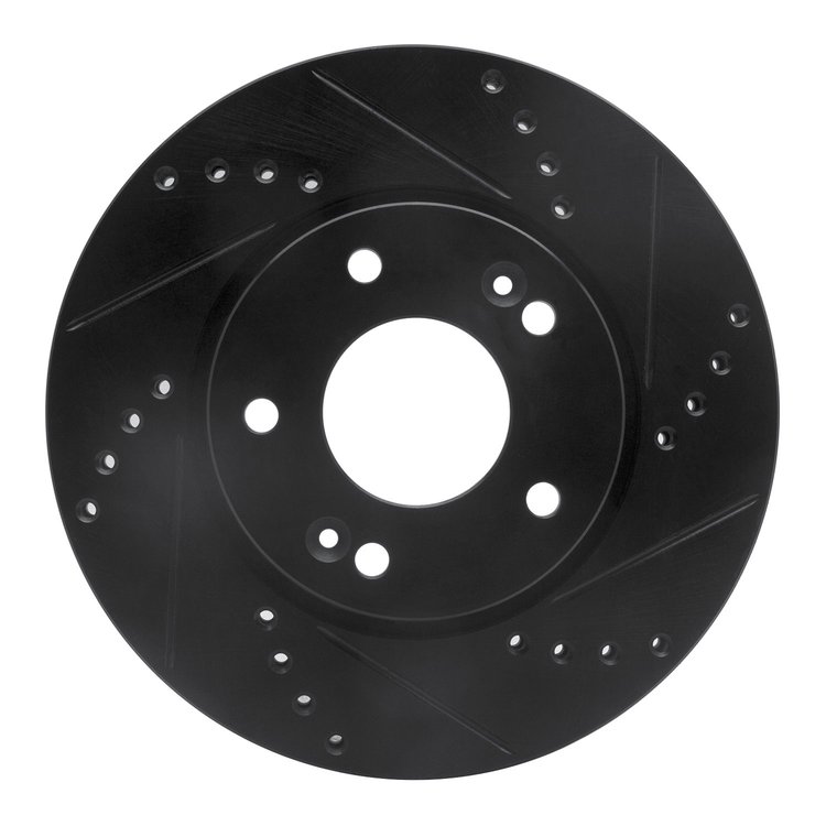633-03038R Drilled/Slotted Brake Rotor [Black], Fits Select Kia/Hyundai/Genesis, Position: Front Right