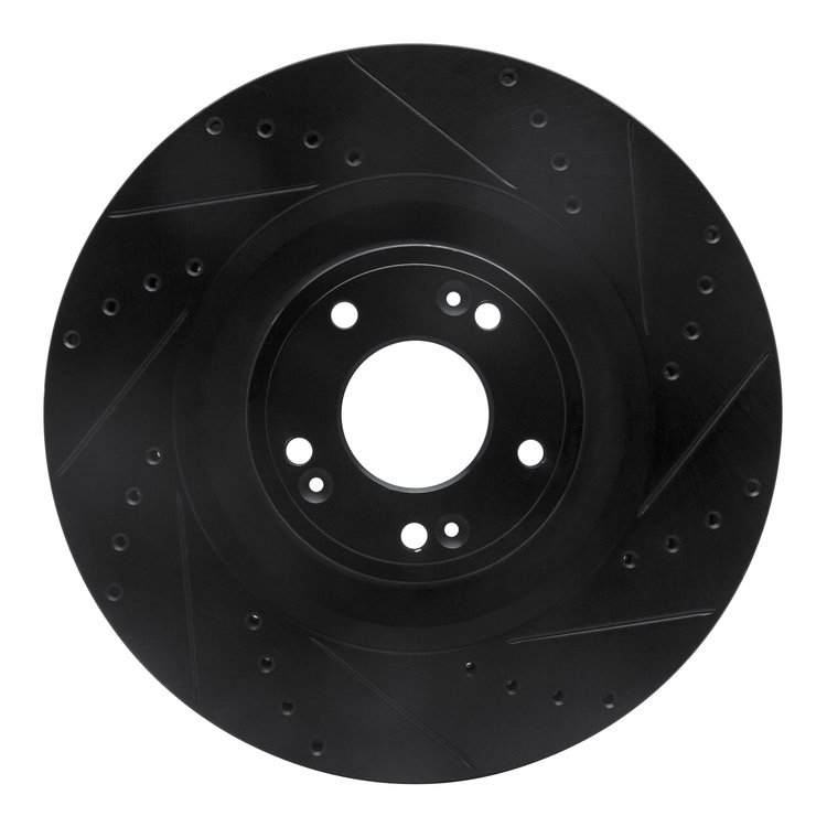 633-03040R Drilled/Slotted Brake Rotor [Black], 2012-2017 Kia/Hyundai/Genesis, Position: Front Right