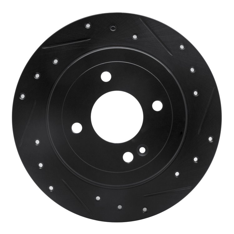 633-03041R Drilled/Slotted Brake Rotor [Black], Fits Select Multiple Makes/Models, Position: Rear Right