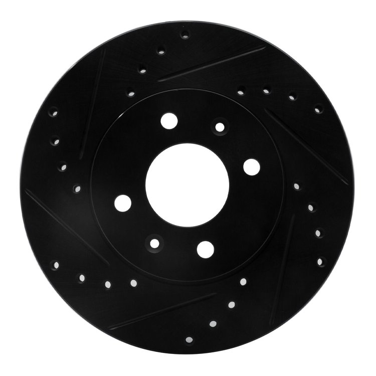 633-03042L Drilled/Slotted Brake Rotor [Black], 2012-2017 Multiple Makes/Models, Position: Front Left