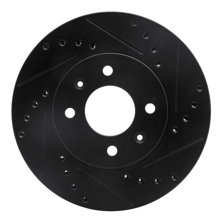 633-03042R Drilled/Slotted Brake Rotor [Black], 2012-2017 Multiple Makes/Models, Position: Front Right