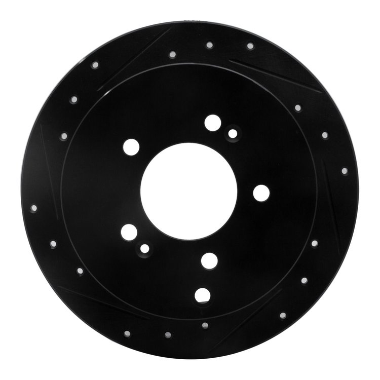 633-03044L Drilled/Slotted Brake Rotor [Black], 2001-2016 Kia/Hyundai/Genesis, Position: Rear Left