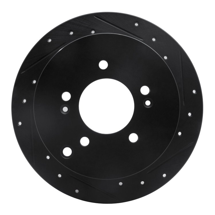 633-03044R Drilled/Slotted Brake Rotor [Black], 2001-2016 Kia/Hyundai/Genesis, Position: Rear Right