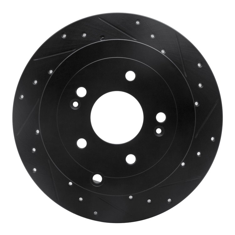 633-03046R Drilled/Slotted Brake Rotor [Black], 2007-2009 Kia/Hyundai/Genesis, Position: Rear Right